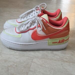 Nike Air Force 1 Low in White, Red, and Orange